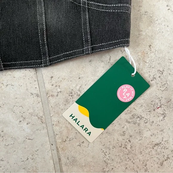 HALARA Black Denim Crop Top - Picture 4 of 5